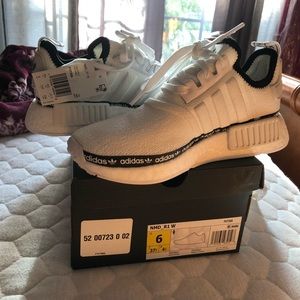 Adidas NMD R1 white tape logo